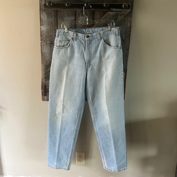 Men's Vintage Orange Tab Light Wash Jeans - Picture 1 of 4